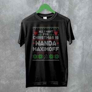 The Avengers Wanda Maximoff Ugly Christmas Movie Hero Holiday Gift T-Shirt 81